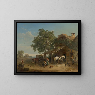 La forge du village - Franz Reinhold — oprawiony obraz na ścianie