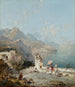 Amalfi Le golfe de Sorrente Personnages sur une véranda - Franz Richard Unterberger — widok dzieła