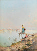 Widok Wenecji nad brzegiem laguny - Franz Richard Unterberger — widok dzieła