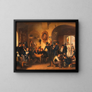 Franz Schams - Studentenwachstube der Akademischen Legion in der Aula der alten Universitt im Jahre 1848.webp