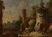 Fantastyczny krajobraz ruin z kolumną pamiątkową - Franz Thomas Canton — widok dzieła