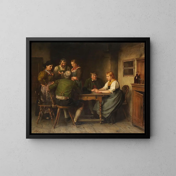 La publicité - Franz von Defregger — oprawiony obraz na ścianie