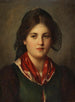 Dirndl z koronkowym kapeluszem - Franz von Defregger — widok dzieła