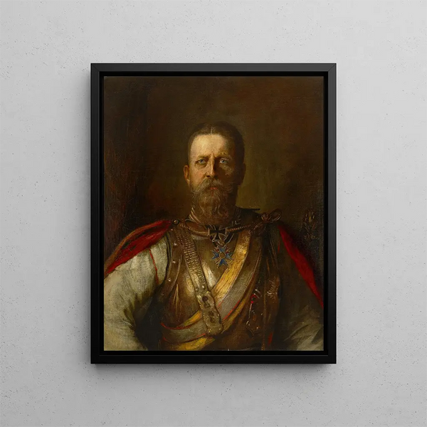 Książę dziedziczny Fryderyk Wilhelm, później Fryderyk III, cesarz niemiecki i król Prus - Franz von Lenbach — oprawiony obraz na ścianie