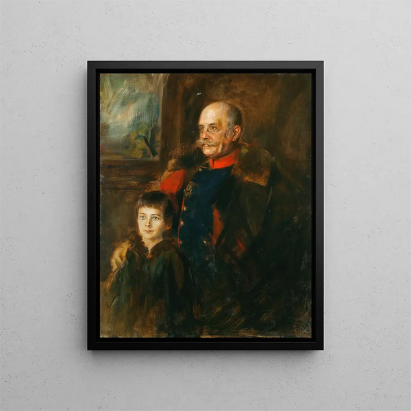 Generała von Hartmanna i jego syna Hermanna - Franz von Lenbach — oprawiony obraz na ścianie