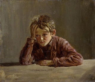 Georges, brat artysty, siedzący przy stole - Franz von Lenbach — widok dzieła