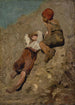 dwóch chłopców chłopów na zboczu - Franz von Lenbach — widok dzieła