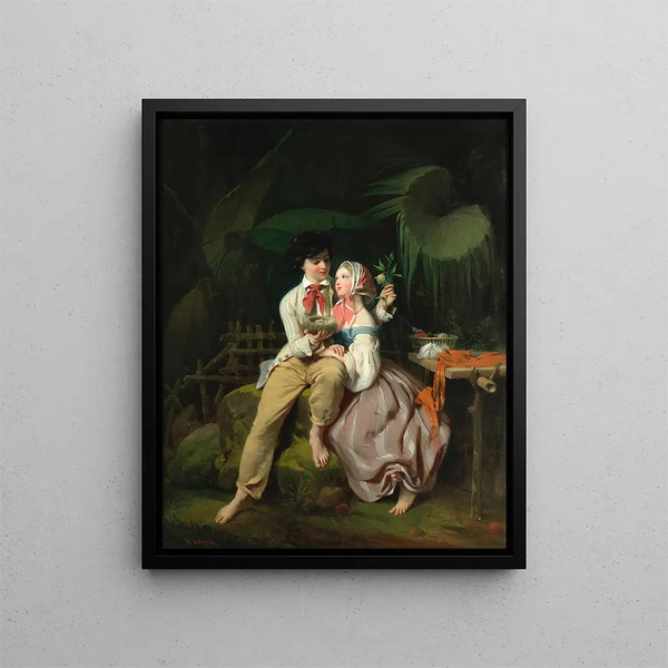 Paul i Virginie - Frédéric-Henri Schopin — oprawiony obraz na ścianie