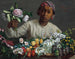 Młoda kobieta z peoniami - Frédéric Bazille — widok dzieła