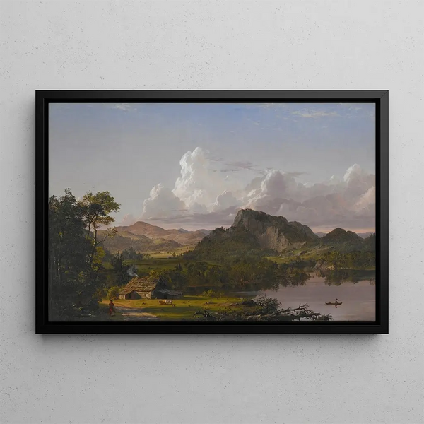Dom przy jeziorze - Frederic Edwin Church — oprawiony obraz na ścianie