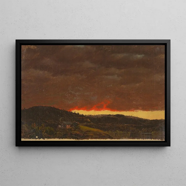 pejzaż o zachodzie słońca - Frederic Edwin Church — oprawiony obraz na ścianie