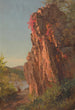 pejzaż z dużą skałą, prawdopodobnie Karolina Północna - Frederic Edwin Church — widok dzieła