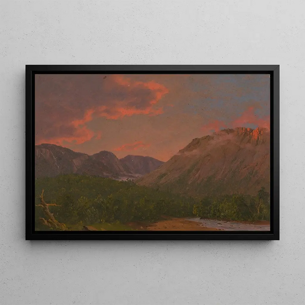 pejzażu górskiego o zachodzie słońca - Frederic Edwin Church — oprawiony obraz na ścianie