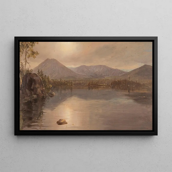 Monts Katahdin et Turner depuis le lac Katahdin, Maine - Frederic Edwin Church — oprawiony obraz na ścianie