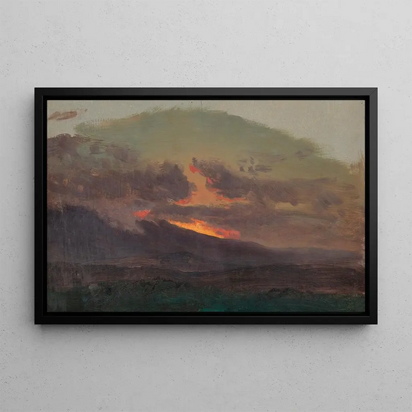 Zachód słońca nad Catskills - Frederic Edwin Church — oprawiony obraz na ścianie