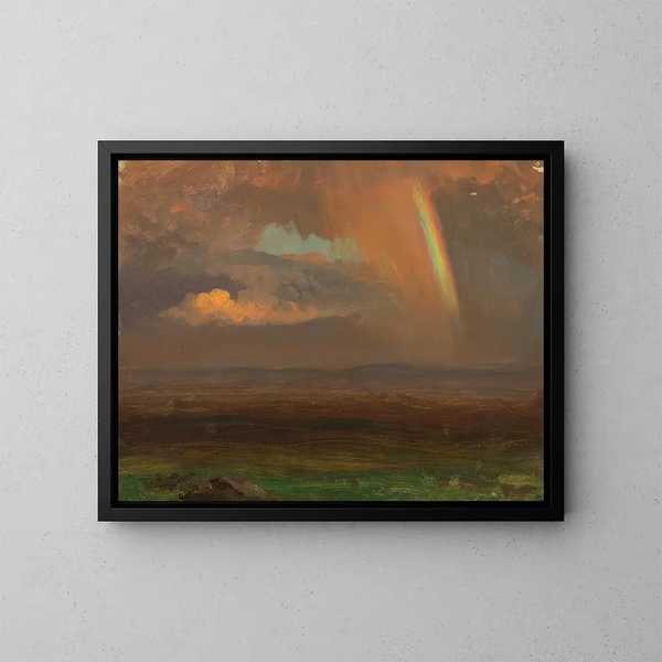Zachód słońca nad rozległym krajobrazem - Frederic Edwin Church — oprawiony obraz na ścianie