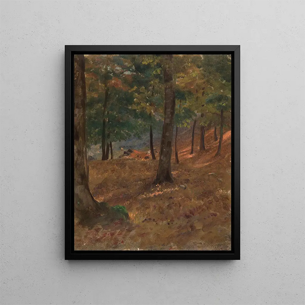 Scena leśna - Frederic Edwin Church — oprawiony obraz na ścianie