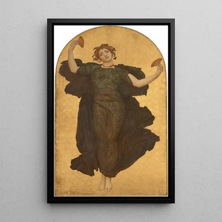 Frederic Leighton - A Dancing Girl with Cymbals in a Green Robe.webp
