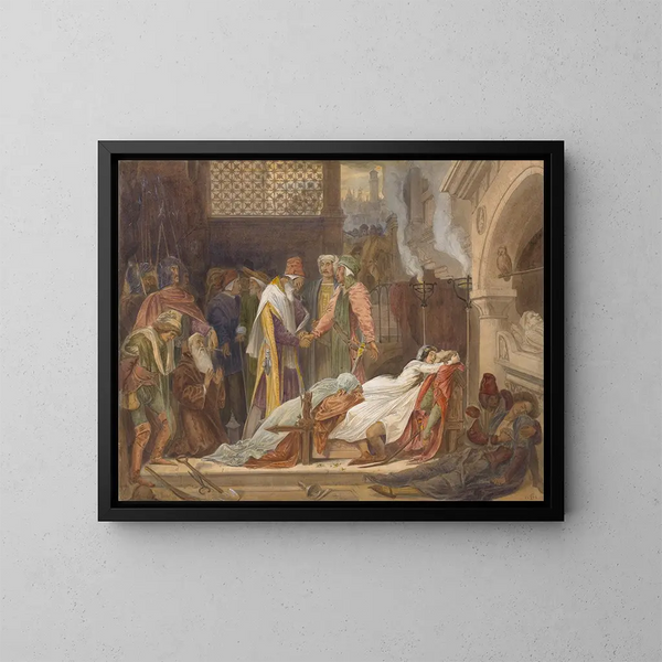 La Réconciliation des Montaigu et des Capulet - Frederic Leighton — oprawiony obraz na ścianie