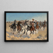 Demontowany, czwarty jeźdźcy przemieszczający konie prowadzone - Frederic Remington — oprawiony obraz na ścianie