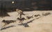 Psów husky na oblodzonej drodze rozmawiających z Musquash - Frederic Remington — widok dzieła