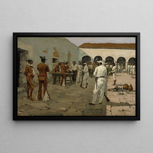 L'expédition de Mier, le tirage du haricot noir - Frederic Remington — oprawiony obraz na ścianie