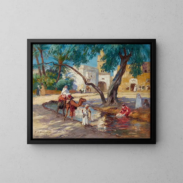 Widok na algierską wioskę - Frederick Arthur Bridgman — oprawiony obraz na ścianie