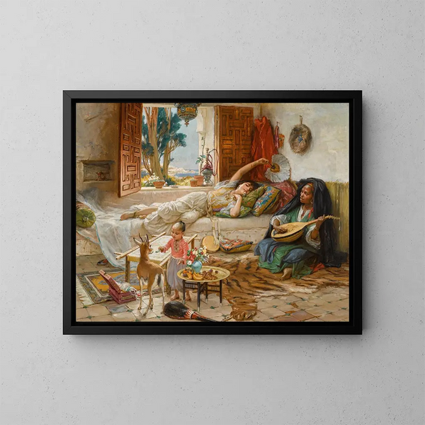 Odpoczynek po południu w Algierze - Frederick Arthur Bridgman — oprawiony obraz na ścianie