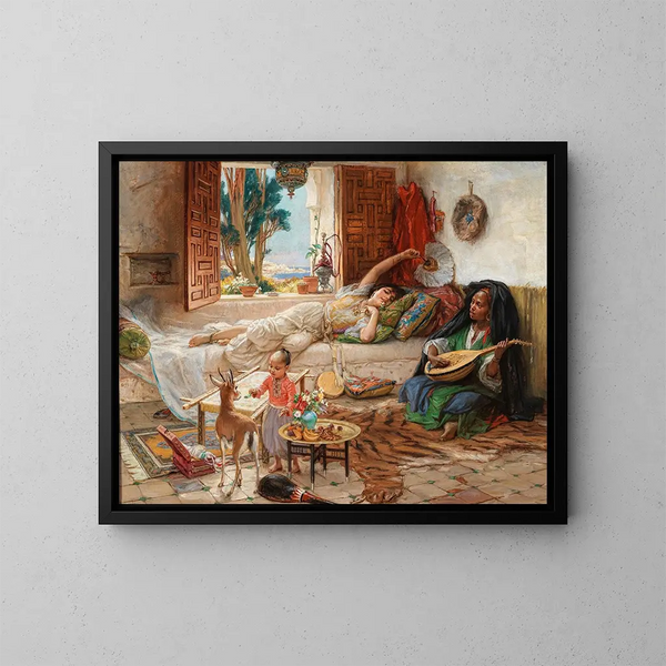 Jeden popołudnie w Algierze - Frederick Arthur Bridgman — oprawiony obraz na ścianie