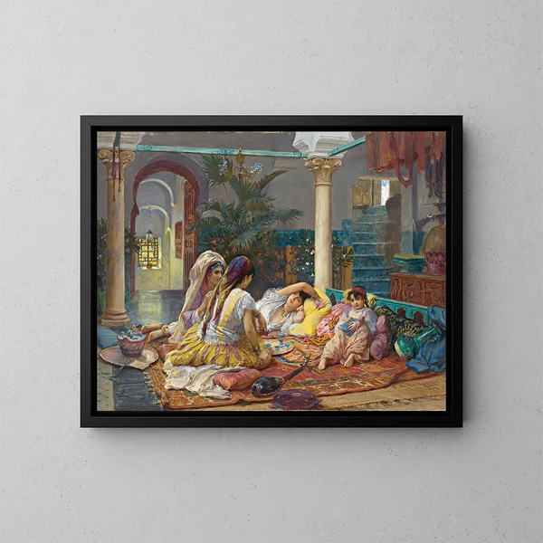 W haremie - Frederick Arthur Bridgman — oprawiony obraz na ścianie