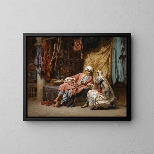 W tuniskim souku - Frederick Arthur Bridgman — oprawiony obraz na ścianie