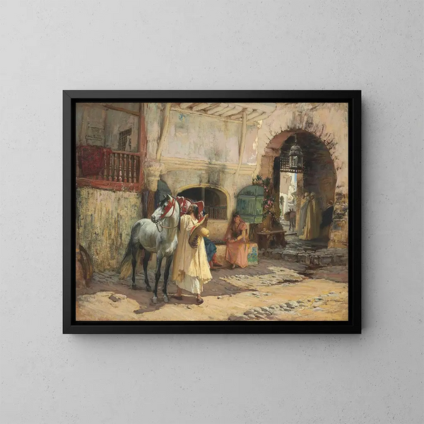 W drodze na spacer po Konstantynie, Algieria - Frederick Arthur Bridgman — oprawiony obraz na ścianie