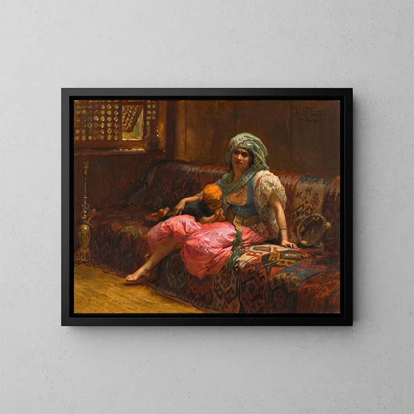 Momentów czułych - Frederick Arthur Bridgman — oprawiony obraz na ścianie