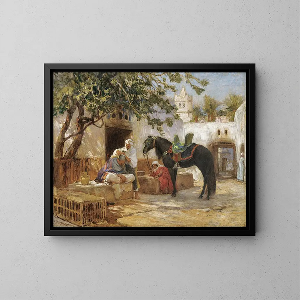 Le Barbier - Frederick Arthur Bridgman — oprawiony obraz na ścianie