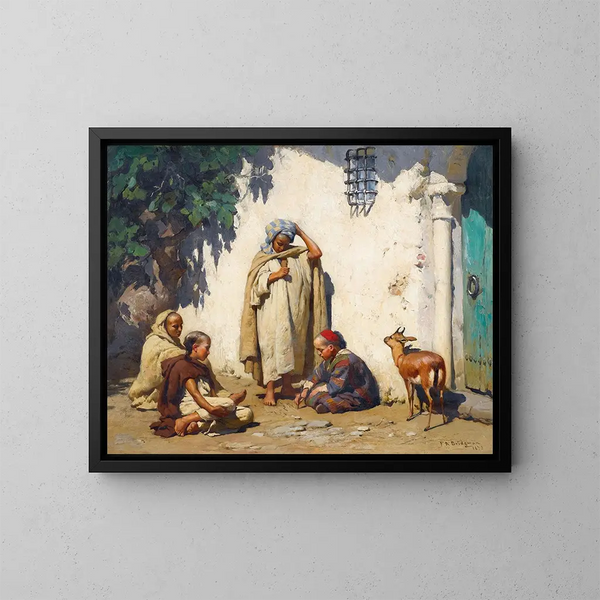 Młody Scriptor - Frederick Arthur Bridgman — oprawiony obraz na ścianie