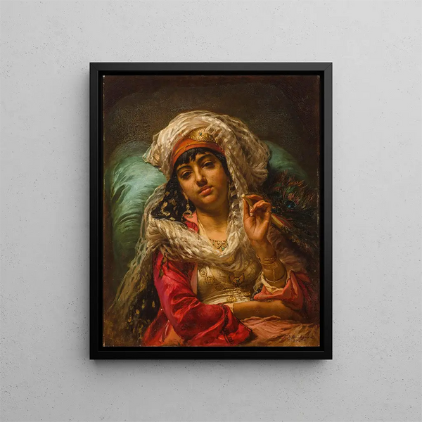 L'Éventail du paon - Frederick Arthur Bridgman — oprawiony obraz na ścianie