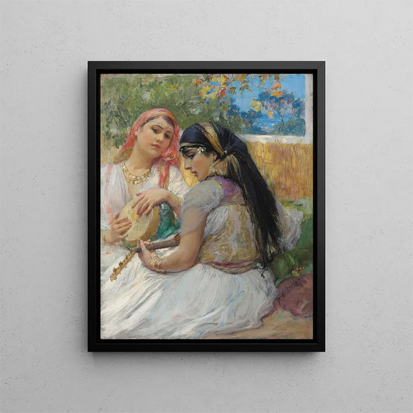 Dwóch młodych Algierczyków - Frederick Arthur Bridgman — oprawiony obraz na ścianie