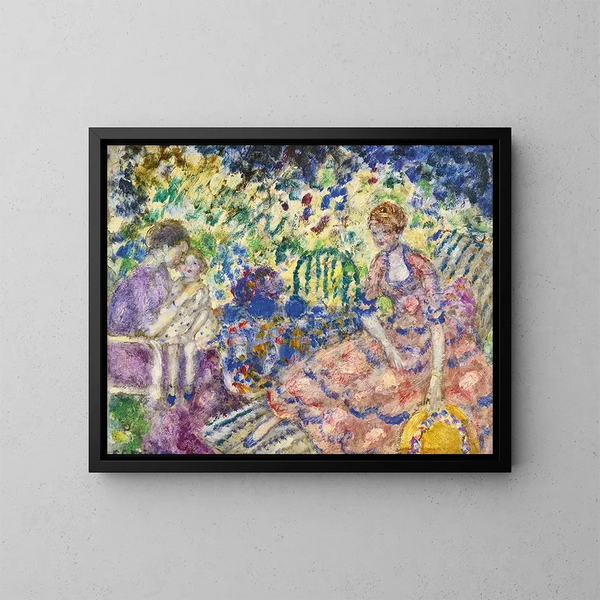 Śniadanie w ogrodzie - Frederick Carl Frieseke — oprawiony obraz na ścianie