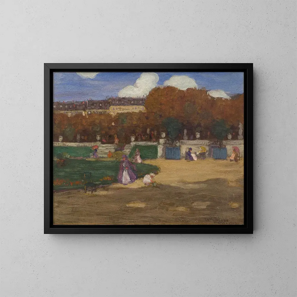 Ogrody Luksemburskie w Paryżu - Frederick Carl Frieseke — oprawiony obraz na ścianie
