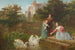 Karmienie łabędziami - Frederick Goodall — widok dzieła