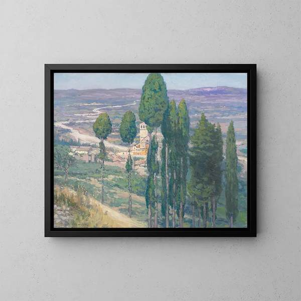 La vallée ombrienne en Italie - Frederick Gottwald — oprawiony obraz na ścianie