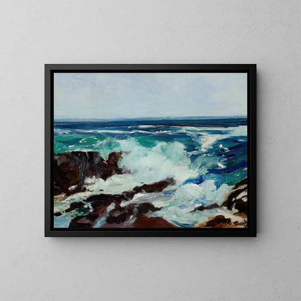 Surf et embruns - Frederick Judd Waugh — oprawiony obraz na ścianie
