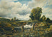 pejzażu rzecznych z postaciami w łodzi w pobliżu śluzy - Frederick Waters Watts — widok dzieła