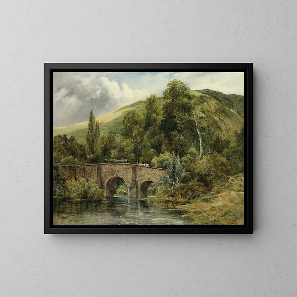 Most Fingle nad rzeką Teign, wschodni Devon - Frederick Waters Watts — oprawiony obraz na ścianie