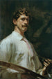 autoportret - Frederick William MacMonnnies — oprawiony obraz na ścianie