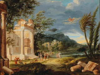French School - Stormy Landscape with figures and Hermes.webp