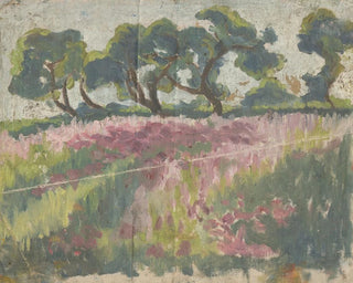 Pola kwiatów z drzewami - Frida Konstantin — widok dzieła