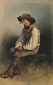 Mężczyzna z brodą palący fajkę - Friedrich August Matthias Gauermann — widok dzieła