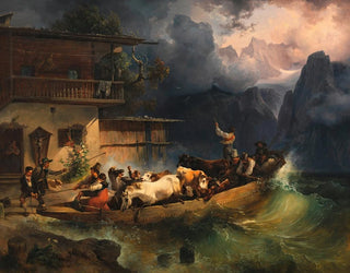 Friedrich August Matthias Gauermann - Ein Alpenschiff im Sturm.webp