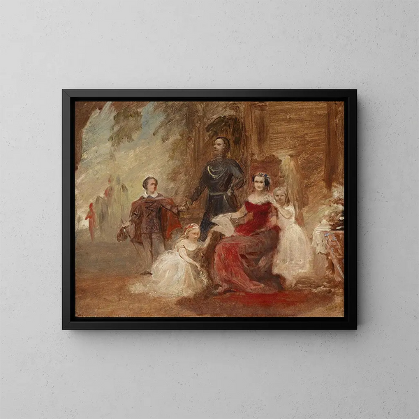 rodziny królewskiej Hanoweru, studium - Friedrich August von Kaulbach — oprawiony obraz na ścianie